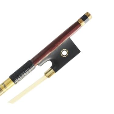 Imagem de Arco de violino de tamanho 4/4 arco de ébano jacarandá brasileiro crina natural acessórios de peças de violino Arco violino prático