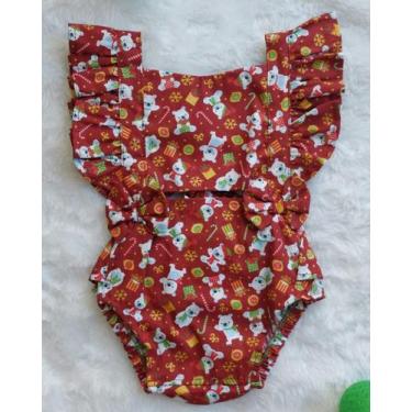 Imagem de Body Bodie Infantil De Bebê Temático De Natal Natalino Vermelho Estamp
