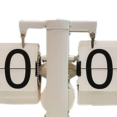 Imagem de Relógio Dobrável Digital, Relógio Dobrável retrô, Relógio de Mesa Mecânico Digital, Relógio Dobrável de Mesa Mecânico Preciso (Único pé todo branco)