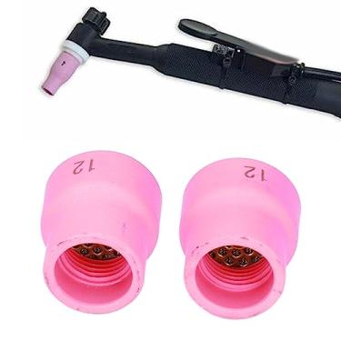 Imagem de Copo de Soldagem Tig, Kit de Conjunto de Acessórios de Bico Cerâmico, Resistente a Altas Temperaturas, 12#/14# para Pistola de Soldagem Série Wp9/17/18/20/25/26 (Róseo)