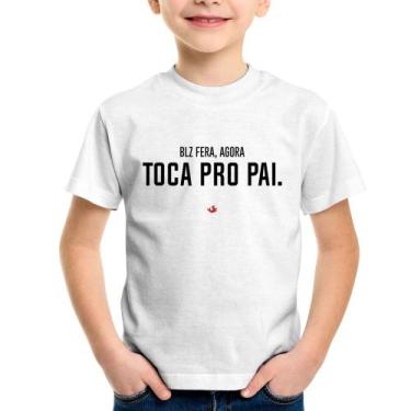 Imagem de Camiseta Infantil Toca pro pai - Foca na Moda, Branco, 4