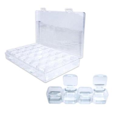 Imagem de Caixa Organizadora Miçangas Glitter Armenamento 28 Potes - Arte Seduca