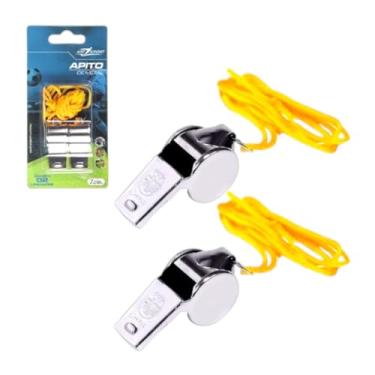 Imagem de Apito De Metal Profissional Com Cordão Pack 2 Unidades ART SPORT