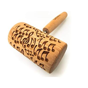 Imagem de Mini rolo de massa gravado com padrão para biscoitos em relevo (notas loucas)