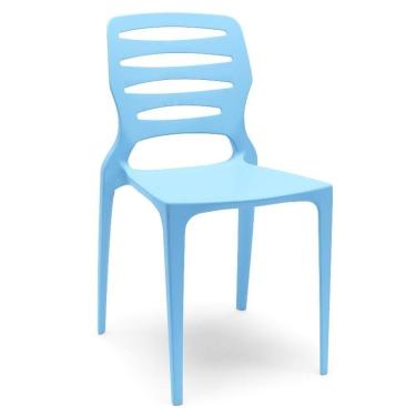 Imagem de Cadeira Para Cozinha Área Gourmet Jardim Empilhável Larsen P03 Azul Celeste - Lyam Decor