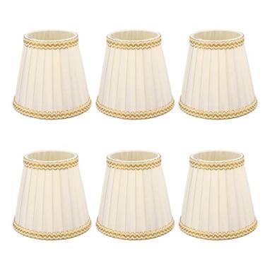 Imagem de GRCFUMO 6 unidades de abajur pequeno, abajur clássico e elegante com clipe em tambor, abajur de pano para lâmpadas E14 ou lâmpadas pequenas