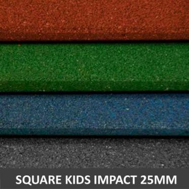 Imagem de Piso De Borracha Square Kids Impact 1x1mm 25mm -  Drenante - Decortech