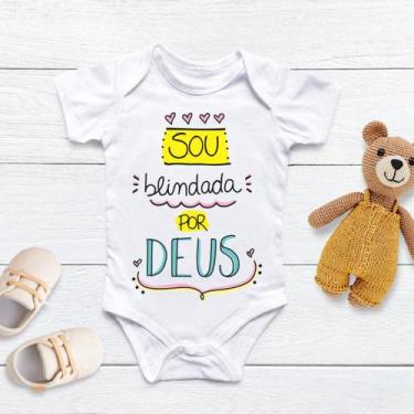 Imagem de Body Personalizado Bebê Sou Blindada Por Deus - ds, GG (9 a 12 Meses)
