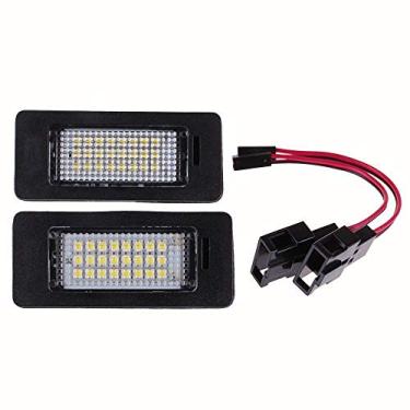 Imagem de Xotic Tech 2 peças de luz de placa de licença sem erros, montagem de lâmpadas LED, substituição original, compatível com Audi A1 A6 A7 Q5 / Volkswagen MK6 Jetta Touran (branco 18-SMD)