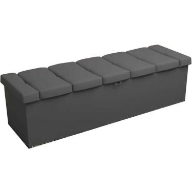 Imagem de Calçadeira com Baú Estofada Kiara 90 cm Suede Cinza