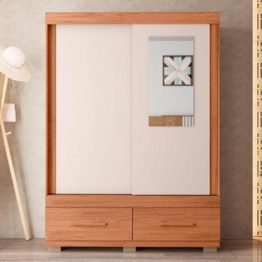Imagem de Guarda Roupa Mongi 2 Portas Com Espelho Marrom Caemmun