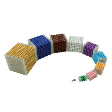 Imagem de EUKVYQPX Montessori montou cubo decimal frisado, montou modelo de ensino AIDS,Bead tower