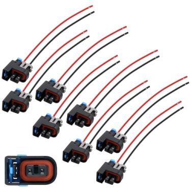 Imagem de JA&MIU Conector injetor de combustível LS Truck Pigtail Wire compatível com Chevrolet GMC 1500 2500 3500 Mini Delphi Multec 2 ferramentas, conector, vedações, trava, terminais WPINJ31X8 17113553