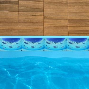 Imagem de Kit 10und Faixas Piscina Brilho Proteção Borda 100cm X 10cm fundo do m