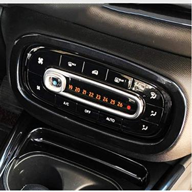 Imagem de SHIFENG Para Mercedes Benz New Smart 453 Fortwo Forfour 2015-2020 ABS carro ar condicionado botão decoração moldura guarnição (preto)