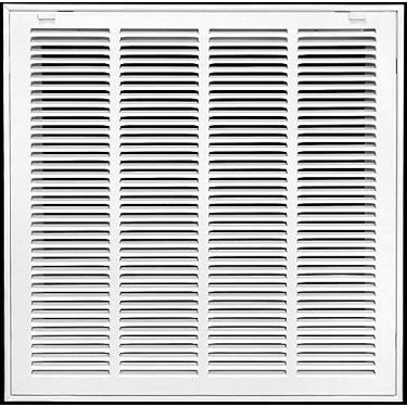 Imagem de Grade de filtro de ar de retorno de 50,8 cm x 76,2 cm - Filtro incluído - abas de plástico fáceis para rosto/porta removíveis - Capa de duto de ventilação HVAC - Branca [Dimensões externas: 52 5/20.3