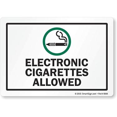 Imagem de SmartSign Etiqueta "Cigarros eletrônicos permitidos" | Vinil laminado de 8,9 cm x 12,7 cm