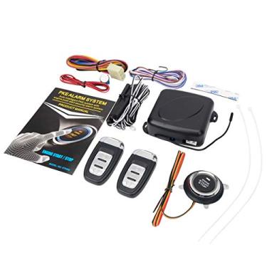 Imagem de HIWOWSPORT 9 peças de sistema de alarme de partida do motor de entrada sem chave para carro botão de arranque remoto