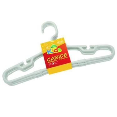 Imagem de Cabides Infantil Branco Tritec Kids Kit Com 3 Unidades