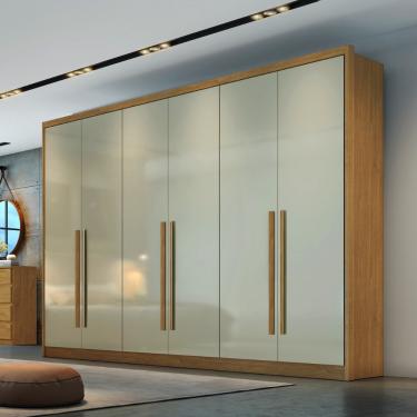 Imagem de Guarda Roupa Casal em MDF 6 Portas Livorno Novo Horizonte - Cumaru 25/Fendi Fosco
