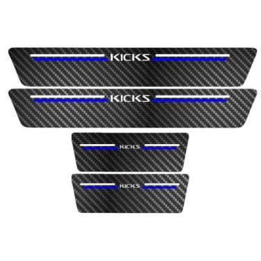 Imagem de Kit Soleira Protetora Porta Premium Blue Fibra - Kicks - Jhow Adesivos