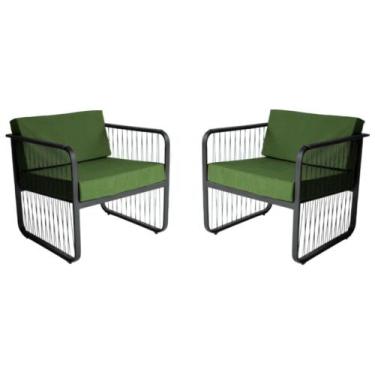 Imagem de Conjunto 2 Poltronas para Área Externa Santiago em Alumínio e Fibra Si