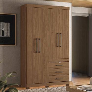 Imagem de Guarda Roupa Solteiro 4 Portas Havana Santos Andirá Jatobá