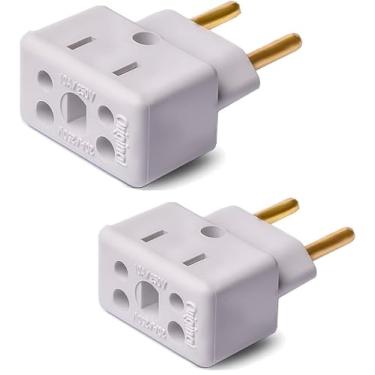 Imagem de KIT 2 Adaptador De Tomada Universal ORIGINAL 3 Pinos Benjamin 10A/20A Para 2 e 3 Pinos Bivolt 110V/220V Para Secadores Chapinhas Air Fryer DM SHOPP