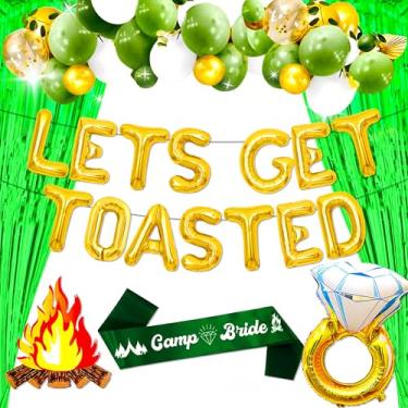 Imagem de Roaring Good Time Decoração Para Festa De Despedida Solteira Em Acampamento, Let'S Get Toasted, Faixa Sinalização Chá Panela Cabana, Montanha, Noivado, Casamento