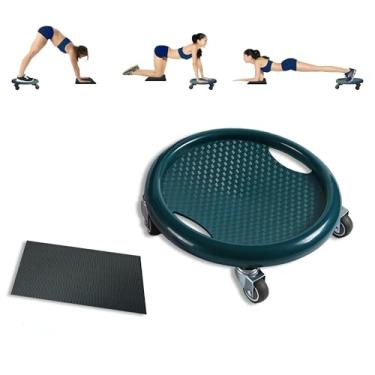 Imagem de ZUFUMI Roda De Exercícios Para Abdominais, Deslizadores O Core, Equipamento Abdominais Com Treinador Abdominal E Proteção Os Joelhos (Verde)