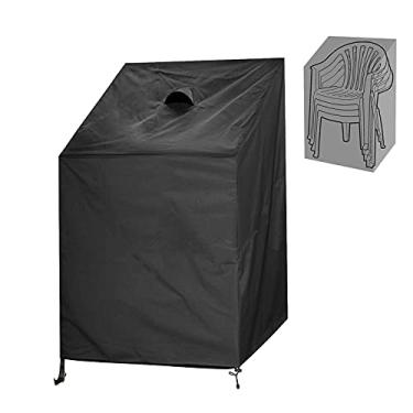 Imagem de Capas para cadeiras de pátio, capa para móveis de ambientes externos, capa para cadeira empilhável, capas para móveis de gramado, capas de assento para sala de estar, capa para cadeira empilhável de pátio com encosto alto (68 cm x 68 cm x 124 cm (LxAxP), 1