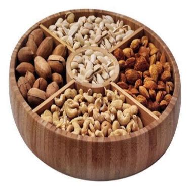 Imagem de Petisqueira Giratória 360º Em Madeira Com 5 Recipientes 30Cm - M Mark