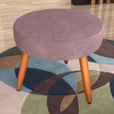 Imagem de Puff Redondo para Sala Sueli Veludo Turkey Rosa - CASA H