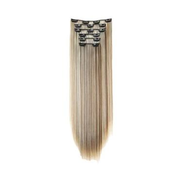 Imagem de Loira Preta 24 Polegadas Longas Extensões De Cabelo Sintético Reto 16 