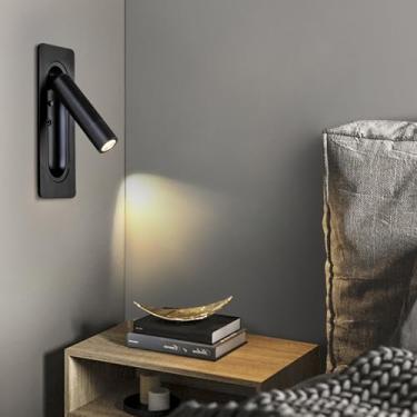Imagem de GZZBMY Lâmpada de parede com interruptor de rotação de 350° LED luzes de parede internas ângulo ajustável arandela de parede de cabeceira alumínio moderno para quarto cabeceira hotel leitura corredor