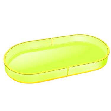 Imagem de Bandeja decorativa de acrílico, perfume, joias, bugigangas, para banheiro, sabonete, tanque, pia pequena, vela para pegar todos os organizadores, 30 x 16 cm, verde neon