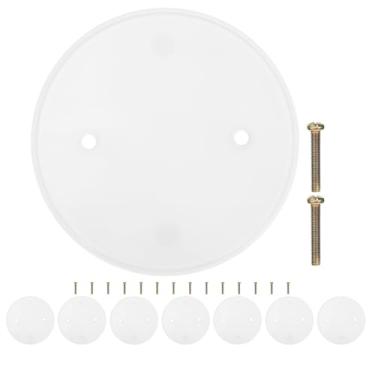 Imagem de Operitacx Placa De Cobertura De Teto Com 8 Peças E 16 Parafusos - Painel De Cobertura Redondo Branco Para Furos De Teto E Caixas Elétricas Reparo De Drywall E Gerenciamento De