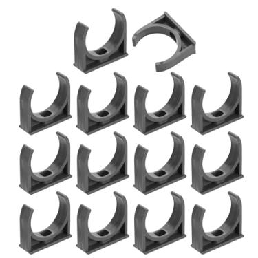 Imagem de uxcell 16 peças de grampos de tubulação de água de PVC, fivelas de mangueira de tubulação em forma de U, suporte de tubo de irrigação para 40 mm OD para bandejas de TV, tubo de suporte de mangueira