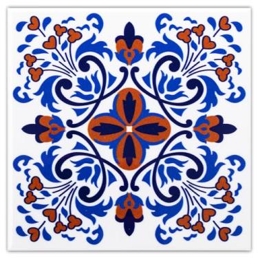 Imagem de DICOFUN 32 adesivos coloridos Talavera Mexican Tile Peel and Stick Backsplash, 15,24 cm x 15,24 cm à prova d'água em azulejos de parede (estilo 5)