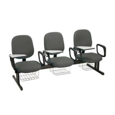 Imagem de Cadeira Em Longarina Para Escolas Linha Uno Cinza - DESIGN OFFICE MÓVE