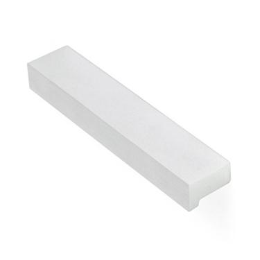 Imagem de Puxador de dedo europeu moderno URBN Ultra Grade em forma de L de 5,5 cm, acabamento prata areia (pacote com 2, 8,5 cm de comprimento, 6,5 cm de furo a furo)