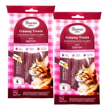 Imagem de Kit 2 Sachê Salmão - 56g Para Gatos Buona Petix Creamy