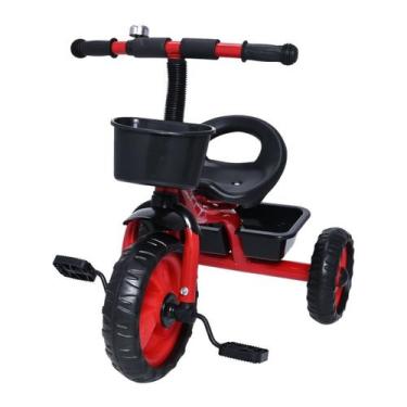 Imagem de Triciclo Infantil Vermelho c/ Cestinha e Buzina Zippy Toys Brinquedo D