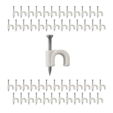 Imagem de 100 Pacotes Com Fixadores De Fios E Cabos Paralelos Coaxial Branco 10mm 5000un Revenda Lojista