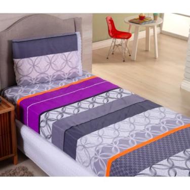 Imagem de Kit Jogo De Lençol Solteiro Com Elástico 2 Peças(Geometric)