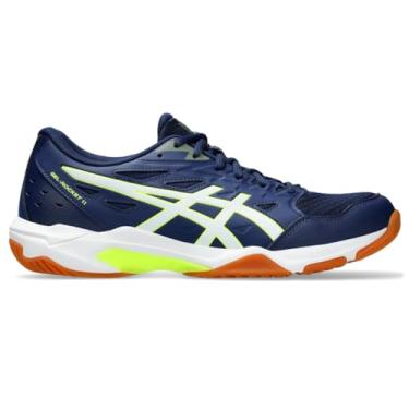 Imagem de ASICS Tênis de vôlei masculino Gel-Rocket 11, Expansão azul/amarelo de segurança, 44