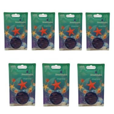 Imagem de 7 Detergente Sanitário Lavanda Marine Cítrico Bloco Pastilha Banheiro 