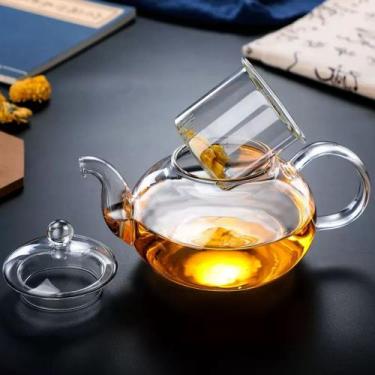 Imagem de Chaleira De Vidro Resistente Vai Ao Fogo Com Infusor 600ml - RALEO