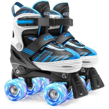 Imagem de Patins ECOO para meninas e meninos de 4 a 12 anos com rodas iluminadas