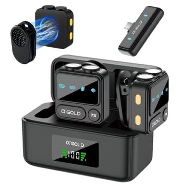 Imagem de Microfone Lapela Duplo Com Imã Sem Fio Compatível com Smartphones Tipo C Android Cancelamento de Ruído Plug-Play Omnidirecional Gravação de Vídeo (Tipo-C)